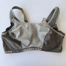 Glamorise Elite Performance Adjustable Wonderwire Sports Bra 40 DD Gray New