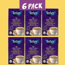 Tetley British Decaf Decaffeinated Black Tea NEW LOOK 6 BOX Total 240 Tea Bags