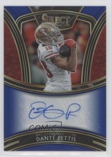 2020 Panini Select Signatures Blue Prizm 18/99 Dante Pettis #SS-DPE Auto 11cz