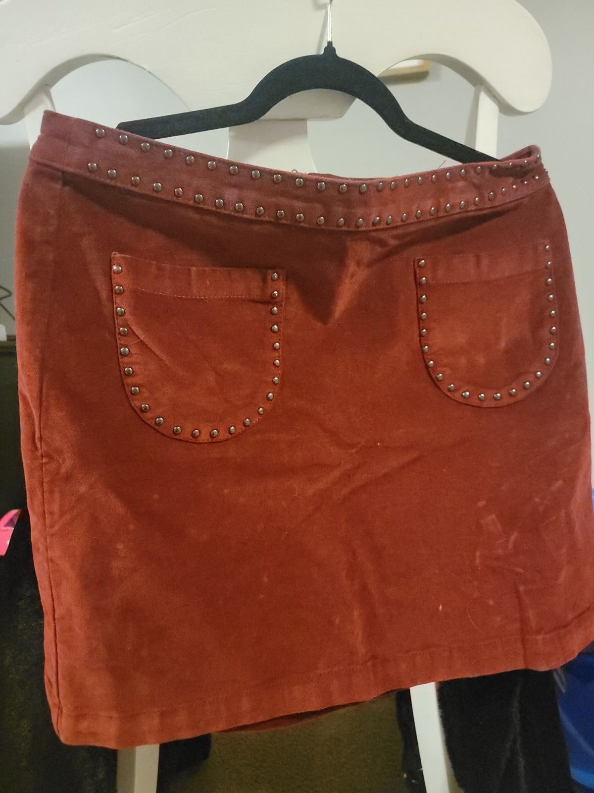 Mossimo Supply Co Red Faux Suede Skirt Women's Size 10