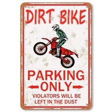 Dirt Bike Accessories For Boys Room Decor Motorcross Gifts 8 x 12 inches, Red