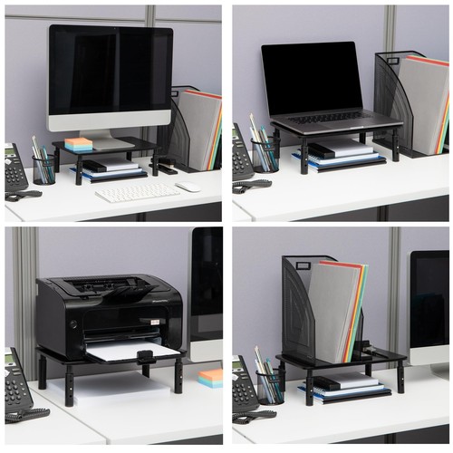 Monitor Stand, Height Adjustable, Ventilated Laptop Riser, Metal, 14.5" L x 9... - Bild 6 von 9