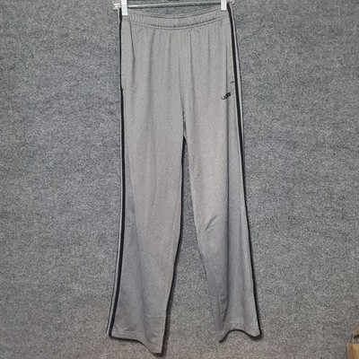 Adidas Sweatpants Mens M Gray Fleece Side Stripe Straight Leg Athletic EI9762 