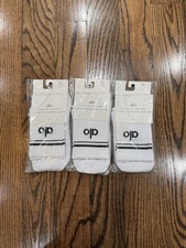 Alo Yoga Unisex Half Crew Throwback socks Bundle 3 pairs Size Medium