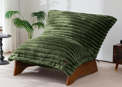 Convertible Bean Bag Chair & Recliner, Soft Striped Lounge for Living Room