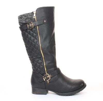 Global Win Womens Black Fashion Boots Size 11 (7435599)
