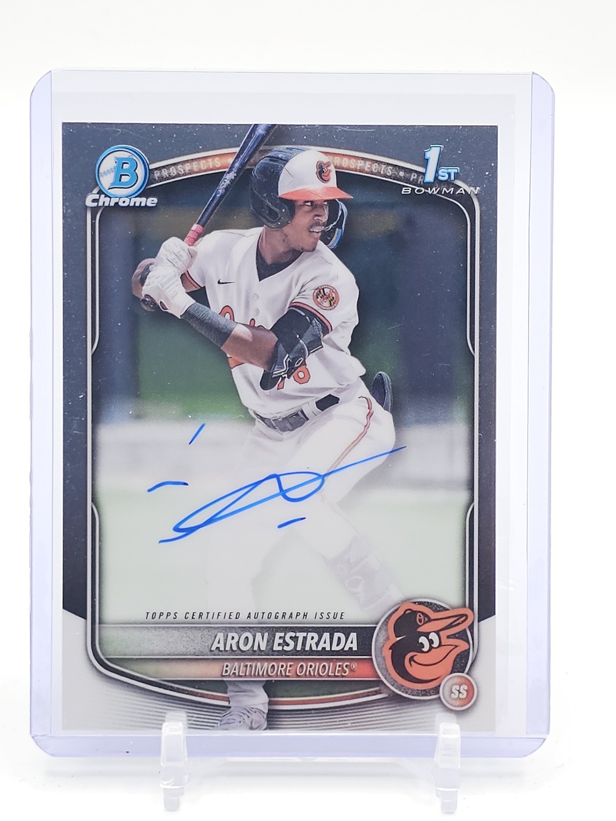 ARON ESTRADA 2025 BOWMAN CHROME 1ST AUTO ROOKIE #CPA-AES ORIOLES Q2045