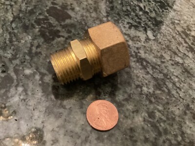 brass 1/2  NPT to 18 MM smooth pipe compression fitting adapter water plumbing