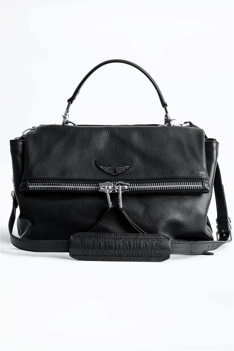 Zadig & Voltaire Twin's Zip Large Bag Black Leather, NEW Zadig & Voltaire Twin's Zip Large Bag Black Leather, NEW