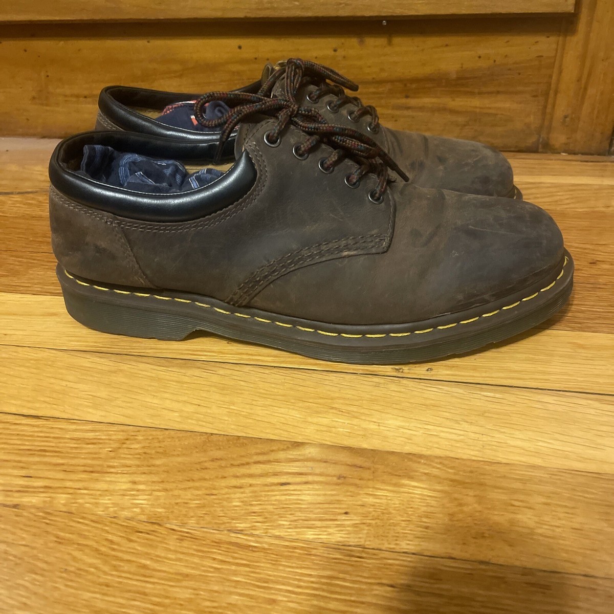 Dr. Martens Air Wair Brown Leather Oxford Low Shoes 11849 5 Eye Men Size 15 New Dr Martens Brown Leather 4 eye Air Wair Work Oxford Shoes  main image 2
