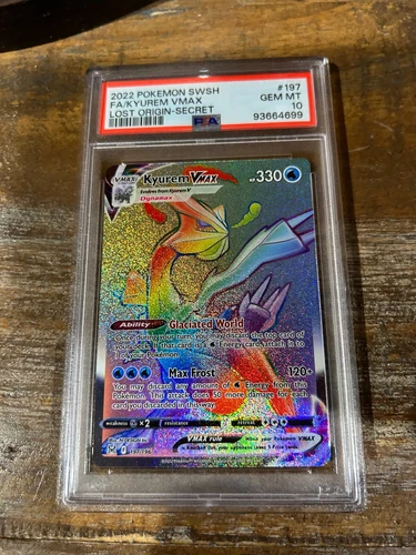 POKEMON 2022 Lost Origin Secret Full Art KYUREM Vmax #197 PSA 10 Gem Mint