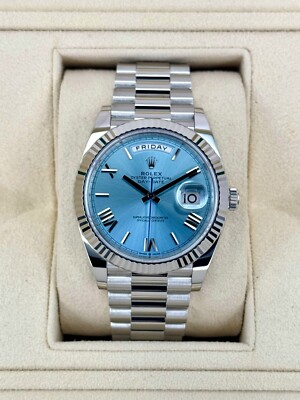 NEW 2026 Rolex Day-Date Platinum 40mm 228236 Ice-Blue Roman Dial