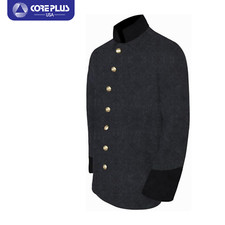 Men's US Civil War Richmond Officer's Sack Coat - Black Solid Cuff  Collar,