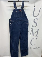 Mens Dickies Denim Jeans Carpenters Bib Overalls Size 42X34.              000320