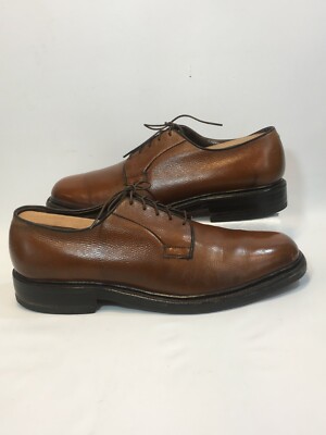 Allen Edmonds Brown Leather Leeds Plain Toe Blucher Shoes 9.5 C