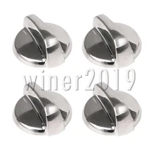 4PCS Burner Control Knob Element Plastic Chrome Replacement for GE WB03T10295