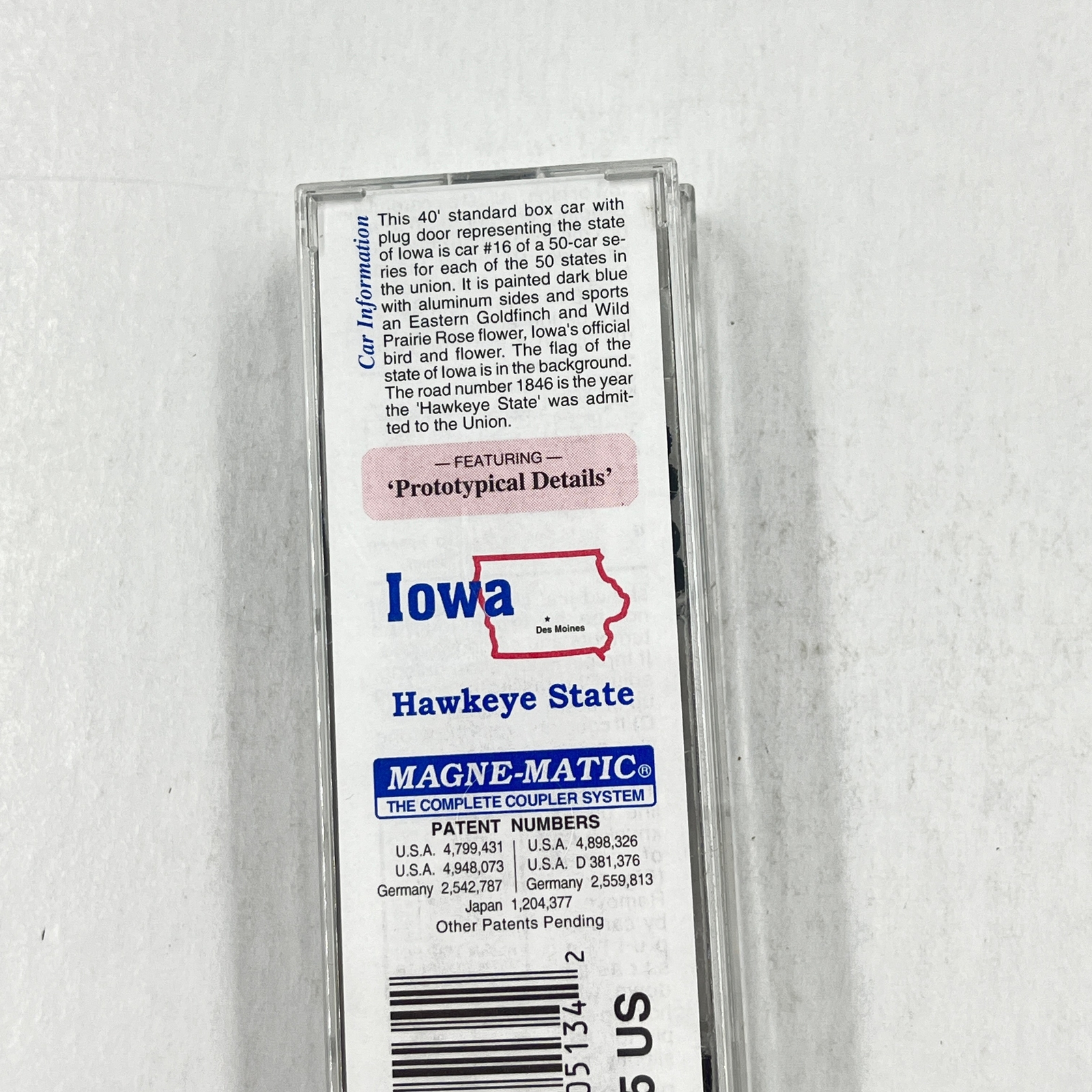 Micro Trains N Scale State Car Iowa IA 1846 40 foot Plug Door Box Car #21380