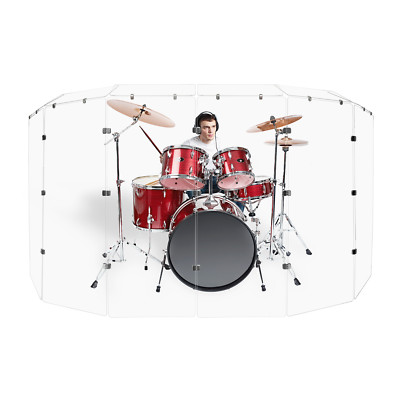 PENNZONI Drum Shield 5ft Acrylic Panels w/ Deflector & Bright Chrome Hinges