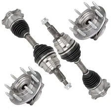 For GMC Yukon Xl 2500 2000-2006 4WD 2 Front CV Axle Shaft + 2 Wheel Hub Bearing