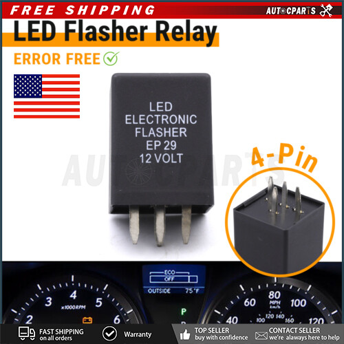 12V EP-29 LED Flasher Relay Fix Hyper Flash Turn Signal Decoder Load ...