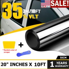 Uncut Roll Window Tint Film 35 VLT 20" x 10'ft Feet Car Home Office Glass Black