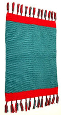 USA Crochet knit Baby Blanket Multicolor Christmas 24" x 34" Handmade