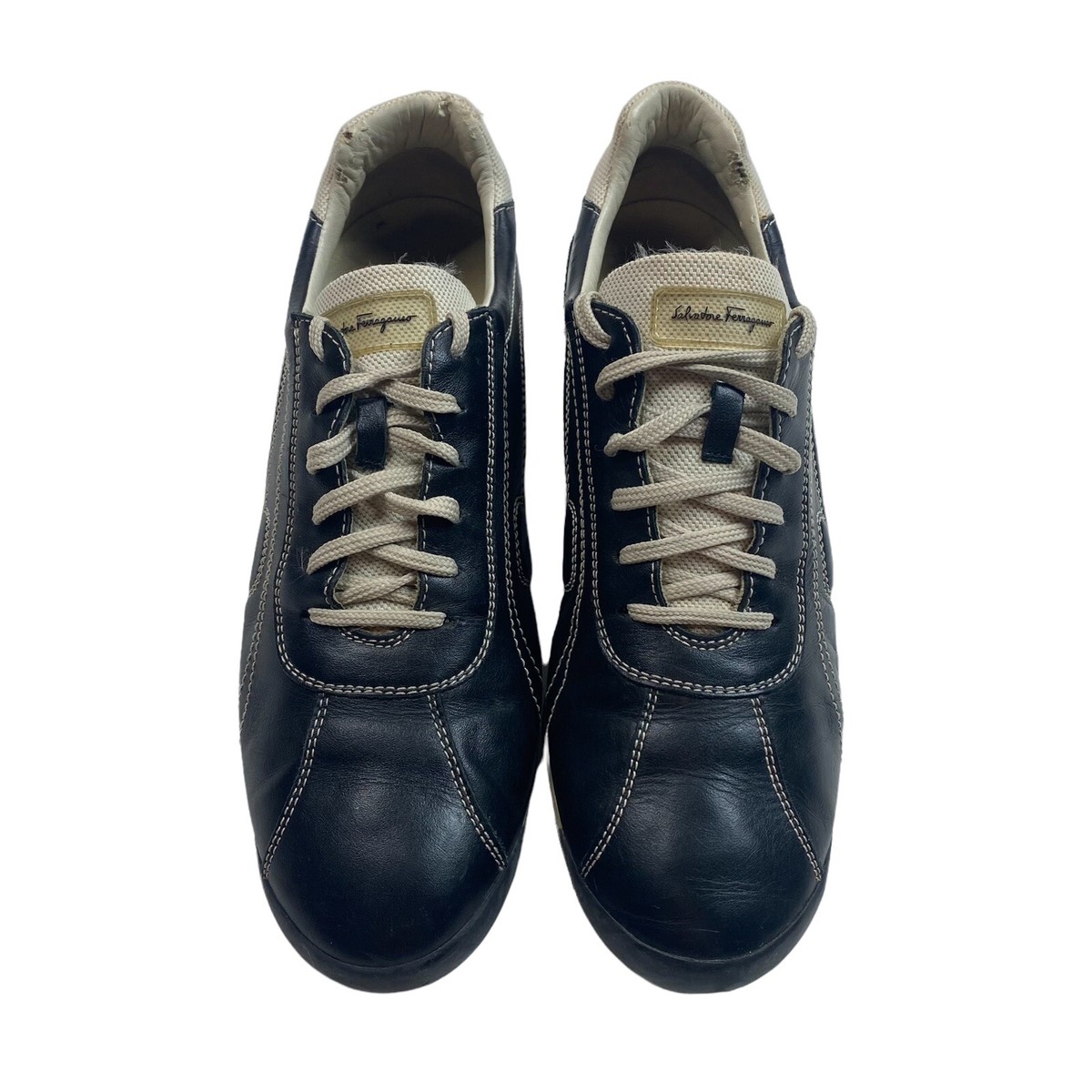 スニーカー SALVATORE FERRAGAMO WOMEN'S SNEAKERS BLACK LEATHER Salvatore Ferragamo Womens Leather Low Top Lace Up Black