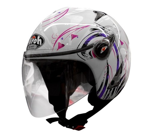 Long jet helmet visor airoh jt white purple flower size xs | eBay