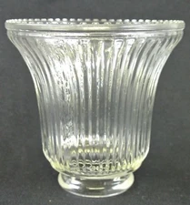 Vintage Clear Glass Vertical Ribbed Style Lamp/Fan Shade 