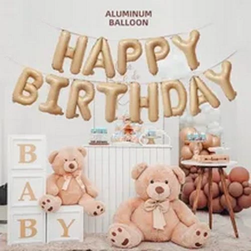 16 Inches Happy Birthday Letter Foil Balloon Set For Backdrop Party Supplies NEW - Image 2 of 4