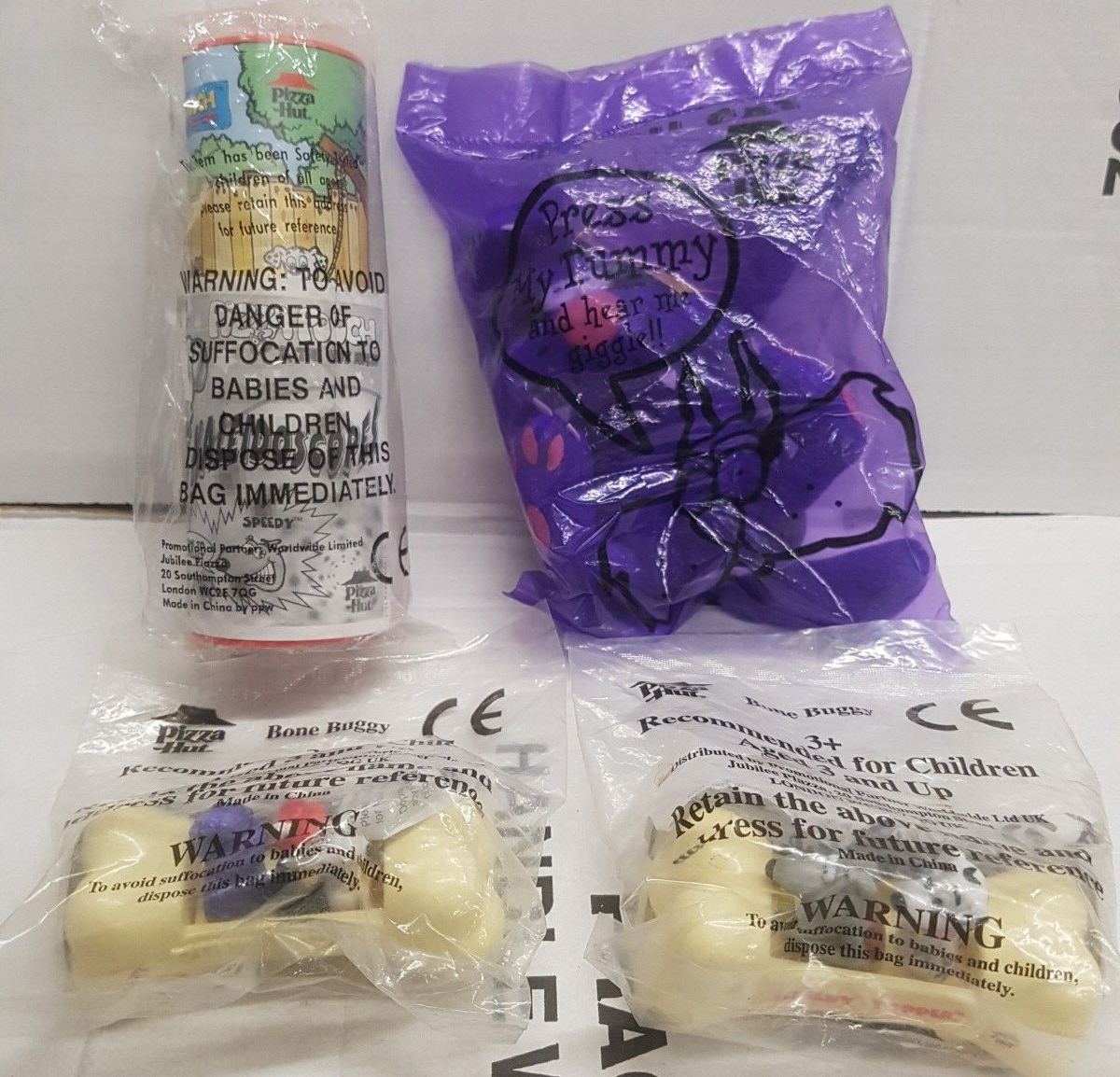 Pizza Hut Toys The Evil Cat ,bone Buggy x2 Pizza Pooch