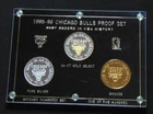CHICAGO BULLS 95-96 .999 FINE SILVER ENVIROMINT ROUNDS 3 COIN PROOF SET 1/500