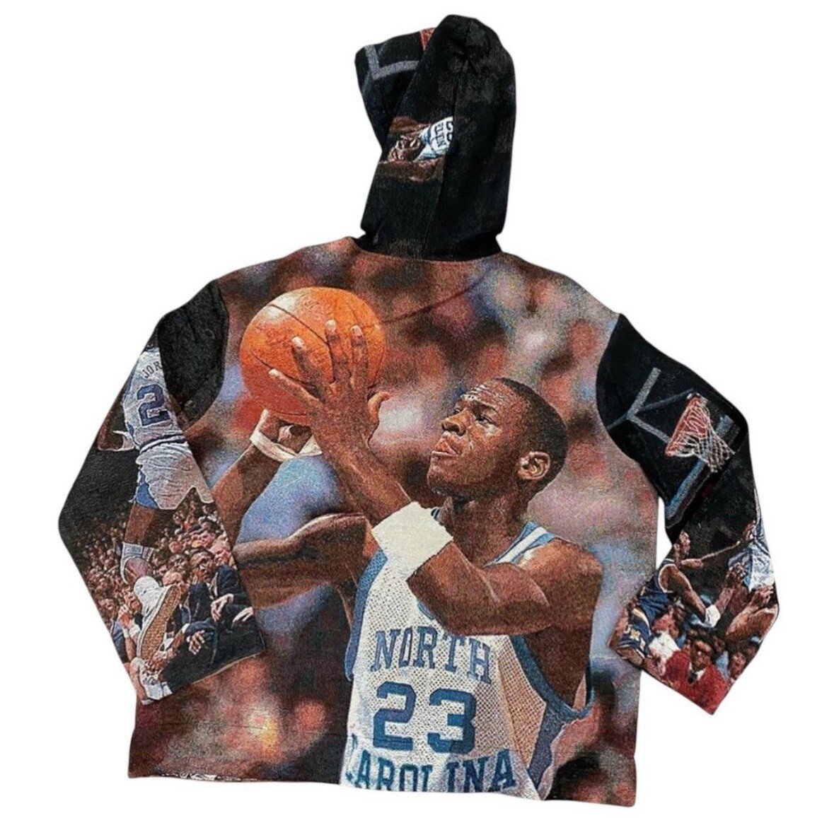 Tapestry Micheal Jordan 23 UNC hoodie extra graphic