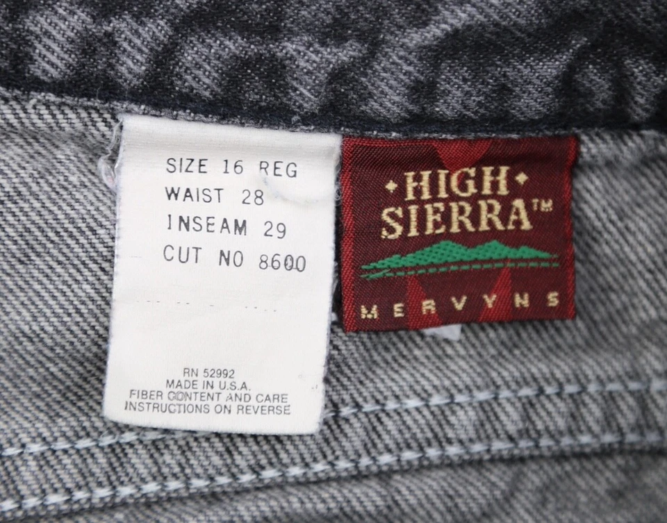 Vintage Boy's High Sierra Jeans Straight Cotton USA Gray Sz 16 Reg (Msr 26x28) - Image 3 of 4