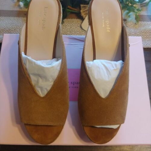 Kate Spade Thea Suede Espadrilles Size 9 Wedge Sandal Worn Once Neutral Color - Picture 2 of 3