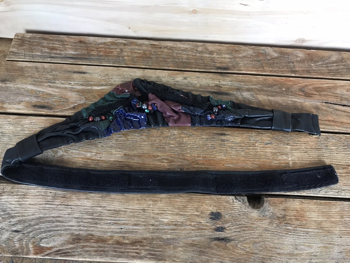 VTG Handmade? Leather Patchwork Statement Belt Wearable Art 80s RARE OOAK VTG Handmade? Leather Patchwork Statement Belt Wearable Art  main image 2
