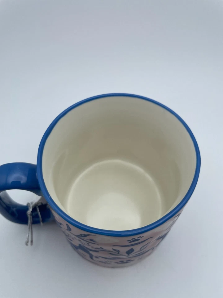 10 canecas Strawberry Street Bella cachorro floral rosa azul 16 oz copo amantes de animais B15 - Imagem 4 de 4