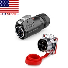 CNLINKO 4 Pin Power Connector Female Plug  Male Socket Waterproof Heavy Duty