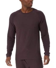 32 Degrees Men's Ultra-Soft Long Sleeve Sleep T-Shirt, Plum, Size Large