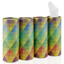 Car Tissue Holder, 4 Pack Car Cup Holder Facial Tissues with Travel Tissue Ba...