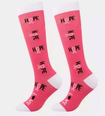 1 pair Breast Cancer awareness compression socks XL