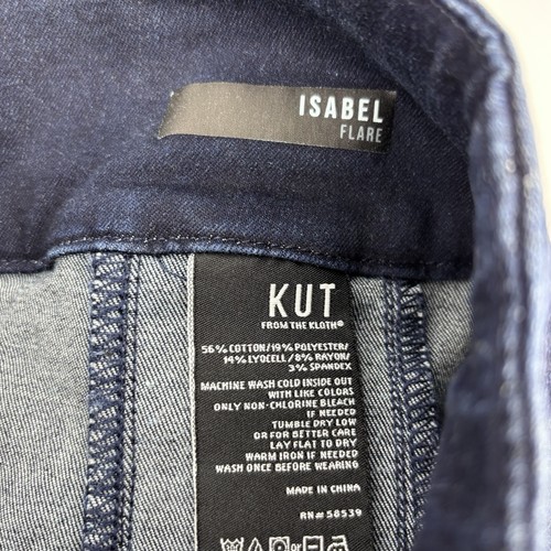 NWT Kut From The Kloth Size 6 Isabel Flare Dark Wash High Waist Wide Leg Jeans - Picture 6 of 7