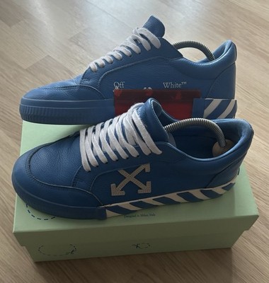 Off-White Sneaker Low Vulcanized, Blau, Leder, Größe 42, Fullset, Topzustand!