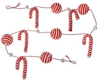 Clayre & Eef 66113 Weihnachtsgirlande Kunststoff 170 Cm Rot Weiß Landhausstil