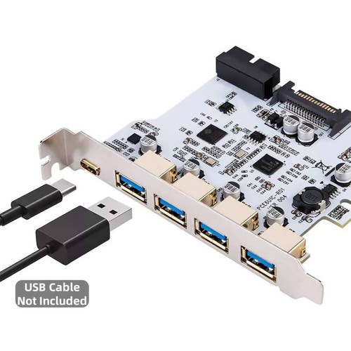 PCIe to USB 3.2 Card Type-A Type C Ports Converter PCI Desktop Pci-E - Afbeelding 10 van 11