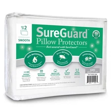 Set of 2 Euro Size SureGuard Pillow Protectors - 100% Waterproof, Bed Bug Proof,