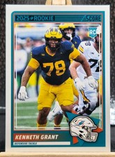 KENNETH GRANT RC 2025 Panini Score #33 ROOKIE CARD Miami Dolphins/Michigan
