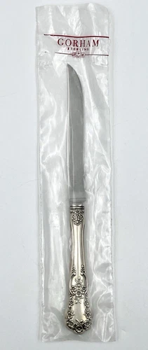 Gorham Buttercup 925 Sterling Handle Stainless Blade 9-1/4" Steak Knife NEW