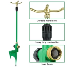 RESTMO 360 Degree Rotation High-Rise Lawn Sprinkler for Large Area Coverage - US