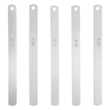 5pcs Metric Steel Feeler Gauge Set, 0.35mm+0.3mm+0.25mm+0.2mm+0.15mm Thickness